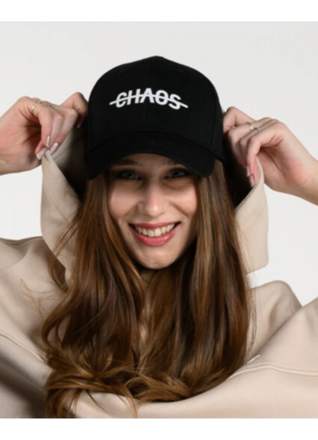 črna športna kapa CHAOS, ženska športna kapa z logotipom, baseball kapa za trening