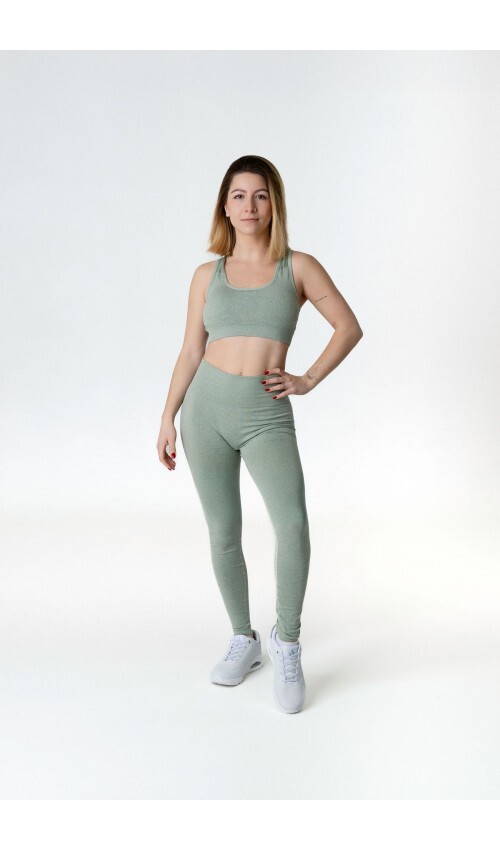 KOMPLET PAJKICE SCRUNCH ZELENE +PODLOŽENI TOP